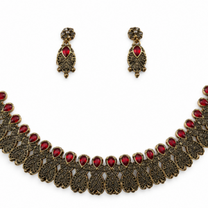 Oxidized gold-toned Indian choker Necklace set