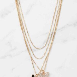Multi-layered Butterfly Necklace 1 PC
