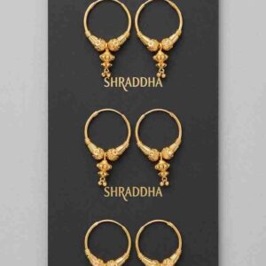 Golden Gold Plated Bali Earrings 1 Pair