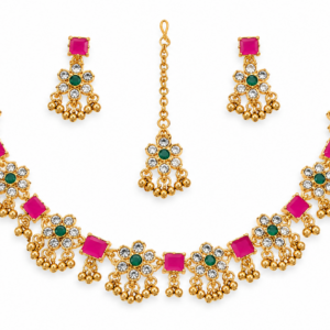 Traditional gold-plated Indian bridal/festive Necklace set