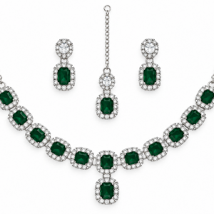 Silver-Tone Necklace Set with Earrings