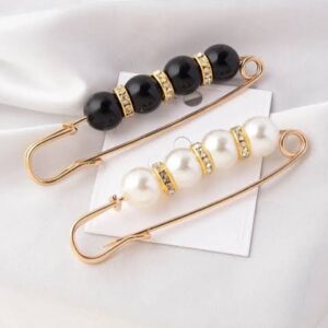 Hijab Pins Pearl Safety Women Scarf Brooch Pin Multicolor 2 PC